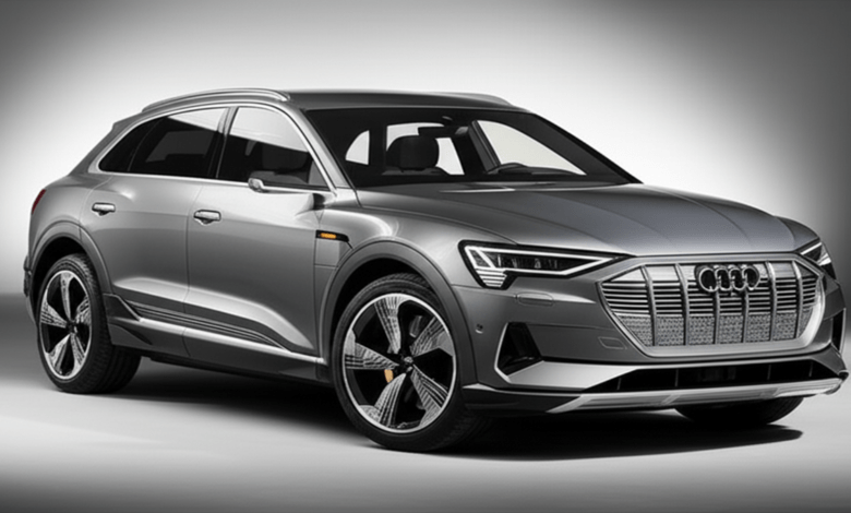 Audi Q8 e-tron luxury electric SUV silver crossover