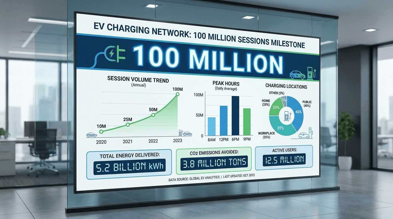 ChargePoint 100 million charging sessions data infographic chargepoint charging sessions