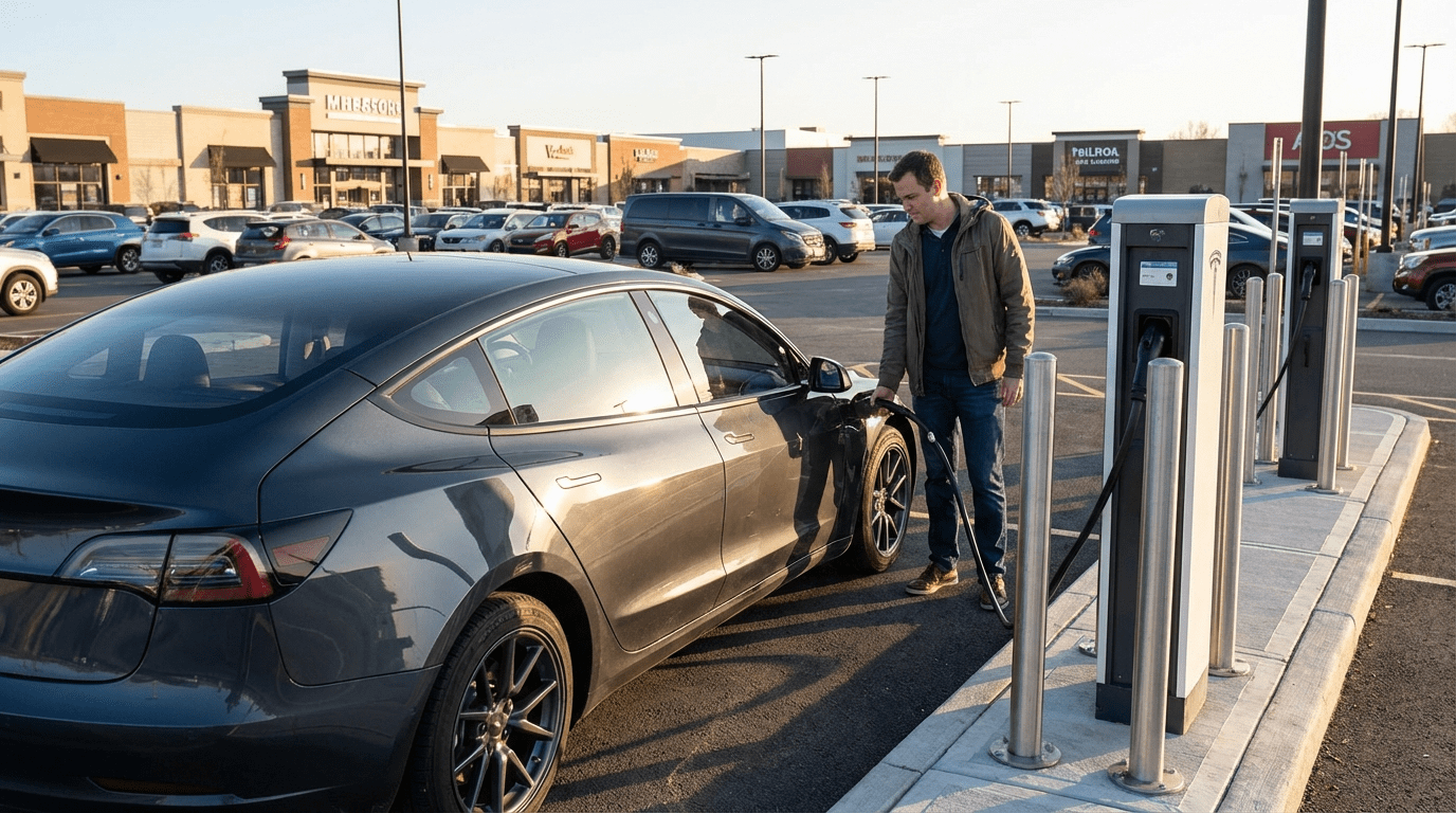 Driver charging EV at ChargePoint station chargepoint charging sessions