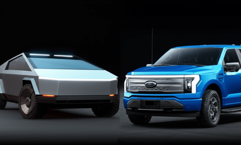 Tesla Cybertruck vs Ford F-150 Lightning electric trucks comparison