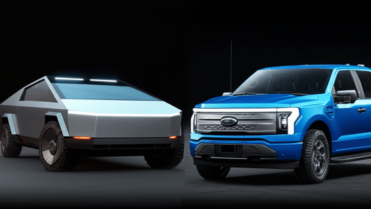 Tesla Cybertruck vs Ford F-150 Lightning electric trucks comparison