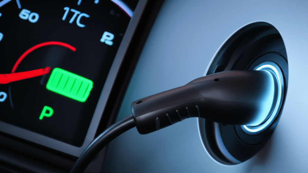 Electric vehicle charging port with cable connected showing optimal charging practices
