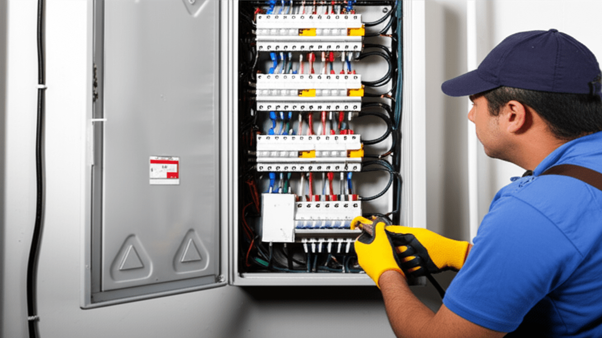 Electrical panel with circuit breaker for EV charging installation