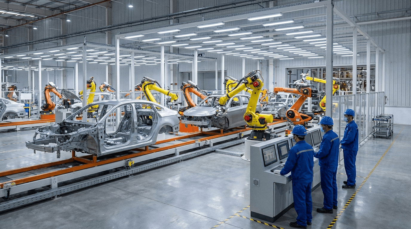 Electric vehicle factory production line ev writedowns 2026