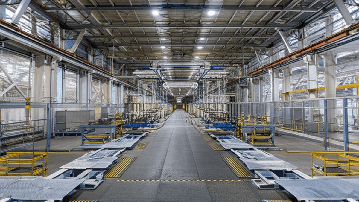 Closed automotive factory production line