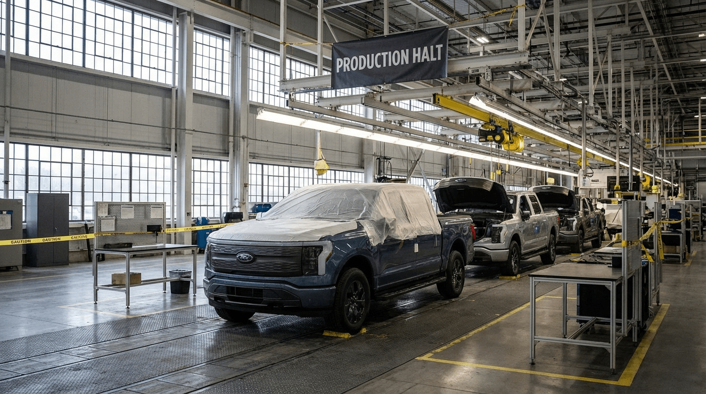Ford F-150 Lightning production halt ev writedowns 2026