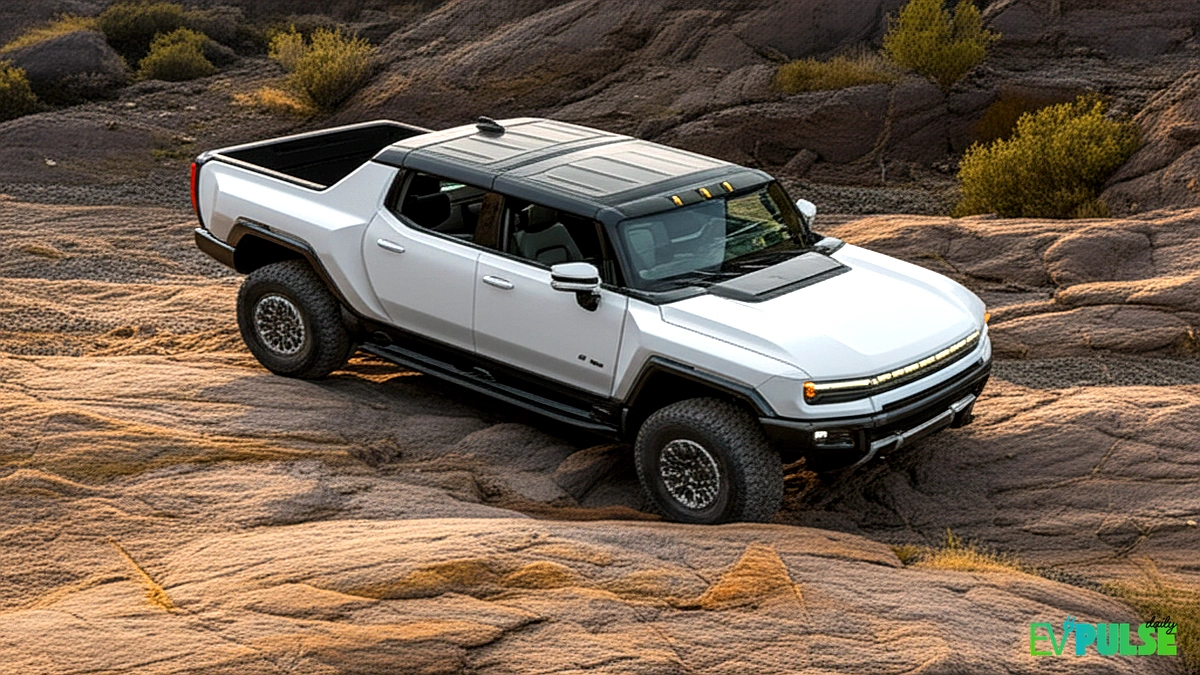 GMC Hummer EV demonstrating CrabWalk mode with all wheels turned same direction