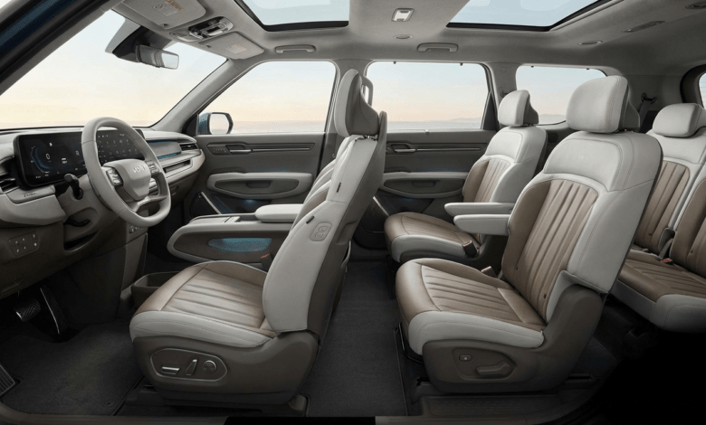Kia EV9 three-row interior kia ev9 2026