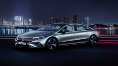Mercedes EQS luxury electric sedan silver design