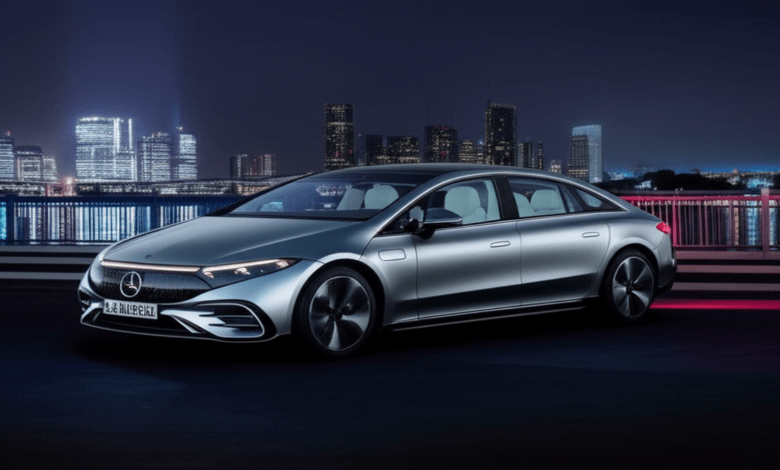 Mercedes EQS luxury electric sedan silver design