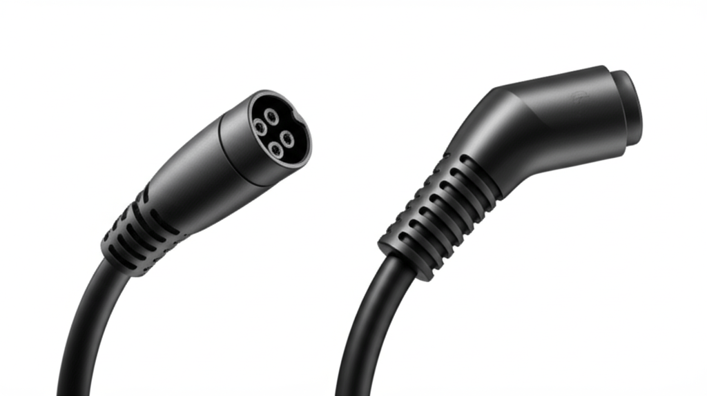 NACS vs CCS charging connector comparison showing size and design differences
