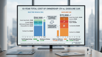 EV vs Gas total cost of ownership comparison chart ev total cost of ownership