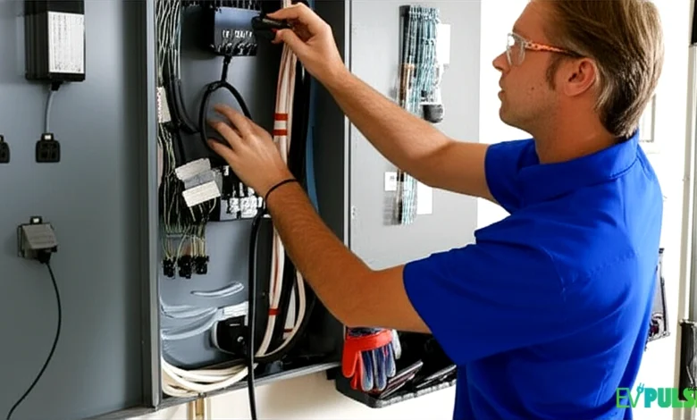 Tesla Wall Connector installation process with electrician tesla home charger