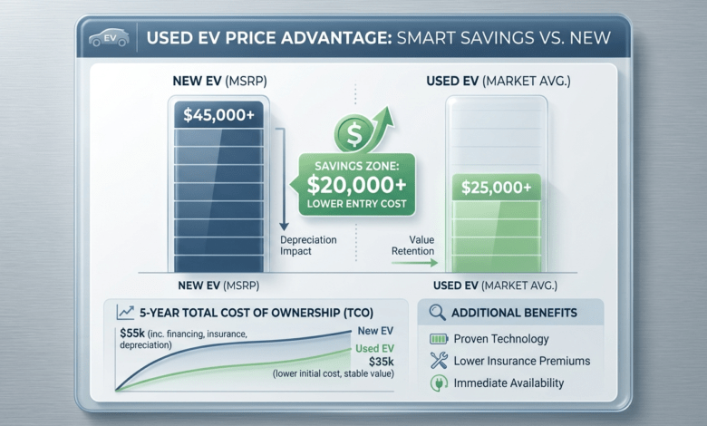Used EV price comparison chart used ev sales 2026
