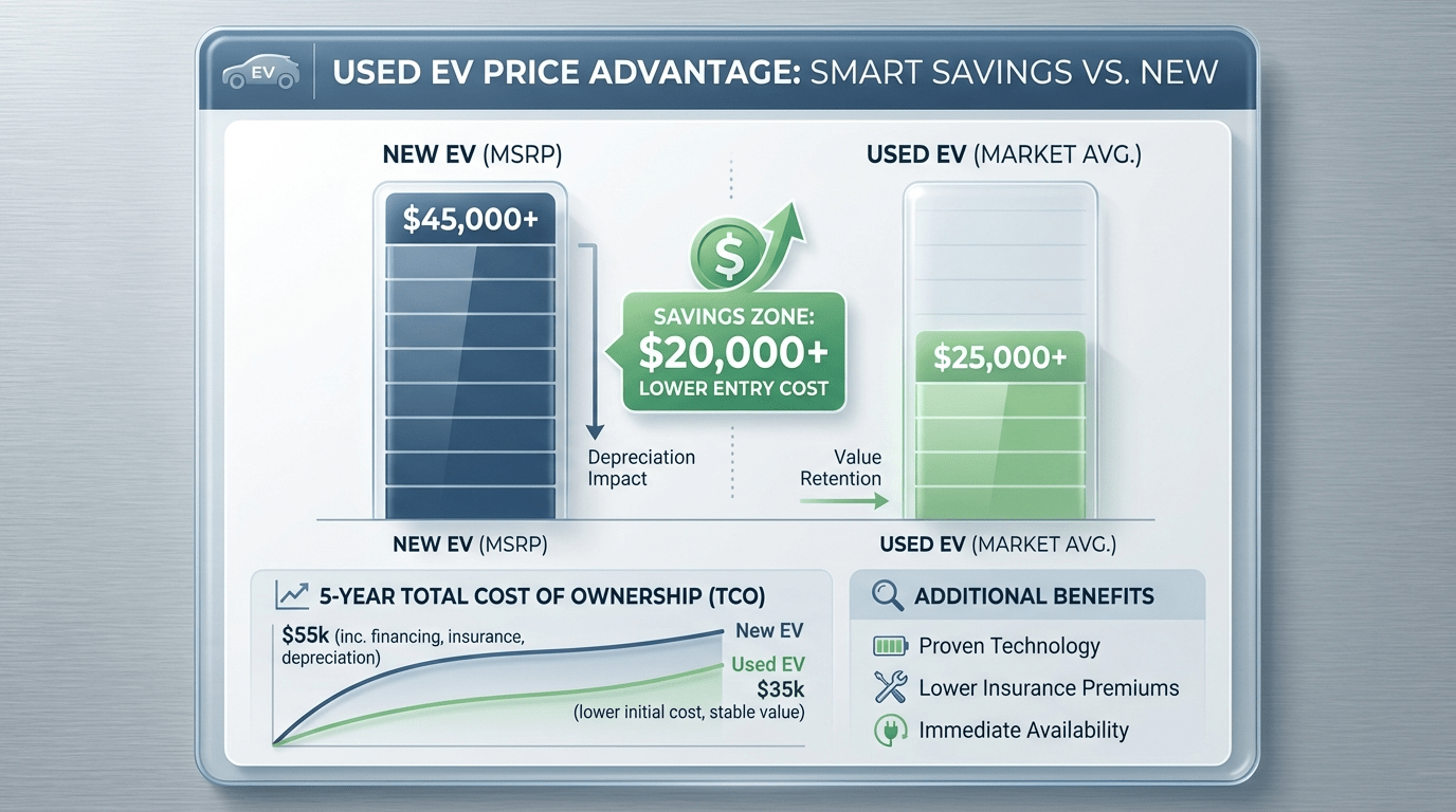 Used EV price comparison chart used ev sales 2026